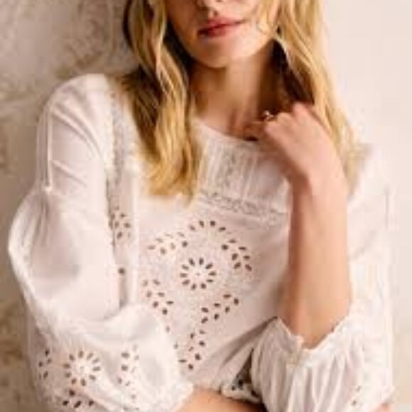 Sezane Enea Blouse Ecru Size 10 - Picture 1 of 7